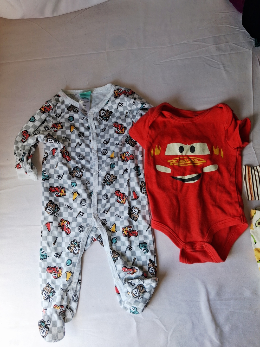 Disney Red Lightning McQueen Footed and Red Graphic Bodysuit Set